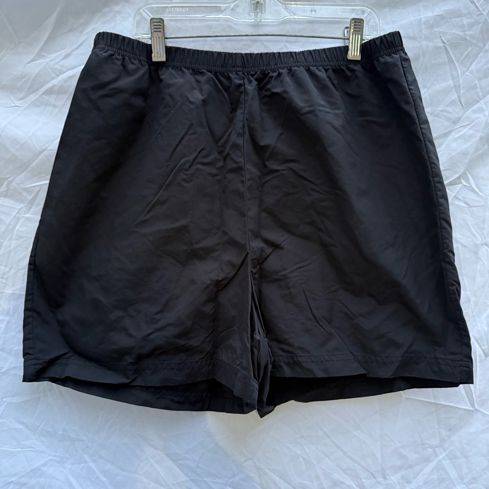 Lands' End Women's Athletic Elastic‎ Waist Shorts Nylon Black Size 10-12